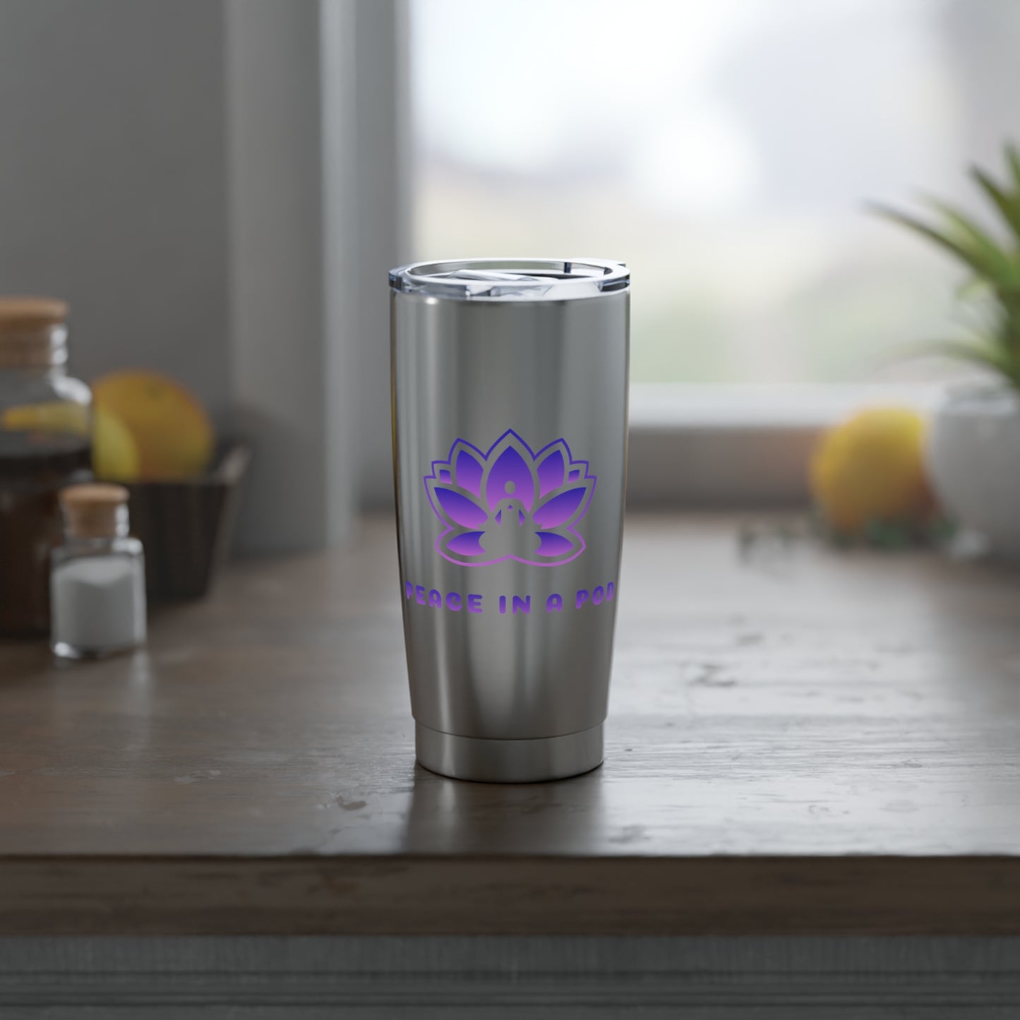 Peace in a Pod Inspiring Lotus 20oz Tumbler - Perfect for Mindfulness & Yoga