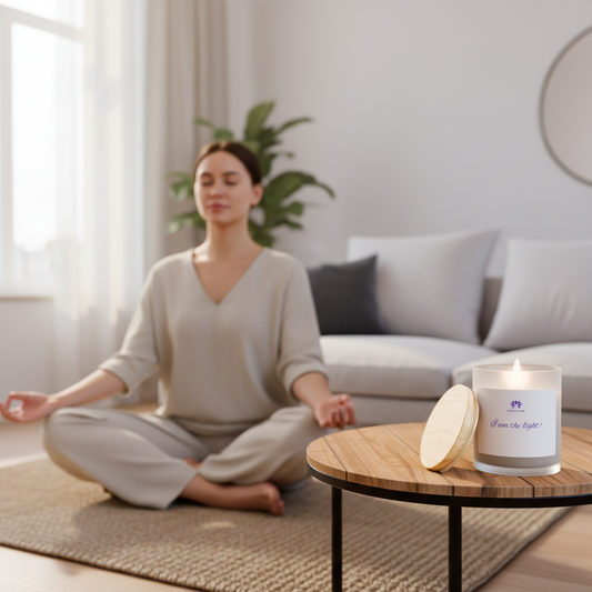 "I am the light!" Inspirational Peace in a Pod Candle - 11oz Frosted Glass Candle