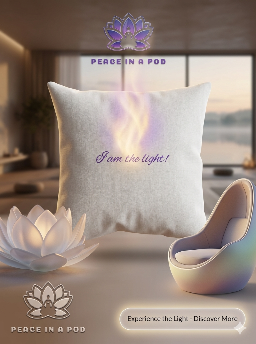 Peace in a Pod "I Am the Light!" Inspirational Throw Pillow - Decorative Cushion for Home Decor