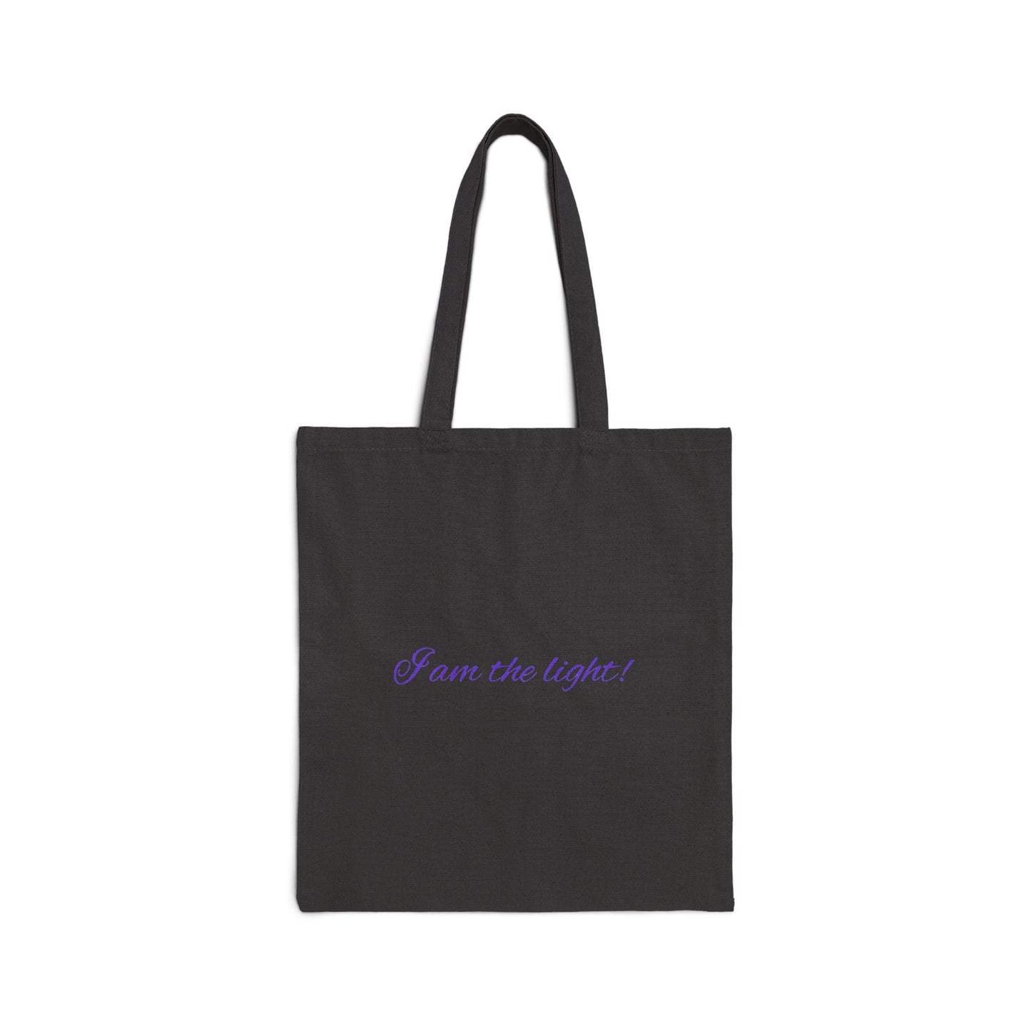Empowering Yoga Cotton Canvas Tote Bag - "I Am the Light!"