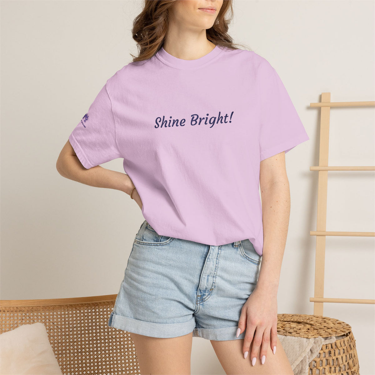 Shine Bright! Inspirational Peace in a Pod Embroidered T-Shirt