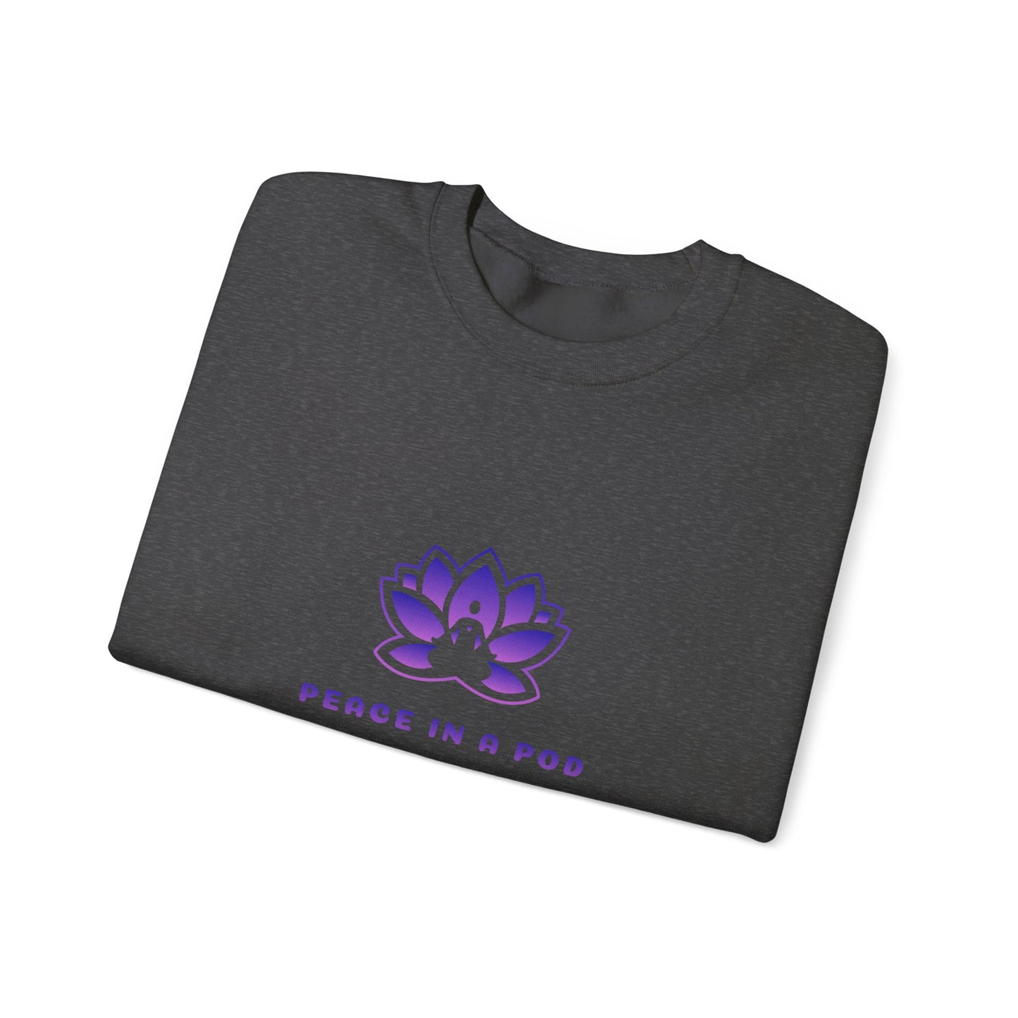 Crewneck Sweatshirt — "Peace in a Pod" Lotus Graphic with "I am the light" Back Script