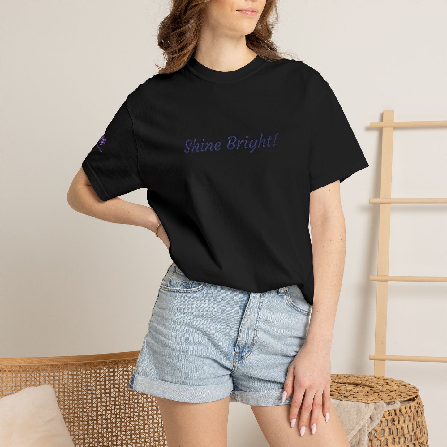 Shine Bright! Inspirational Peace in a Pod Embroidered T-Shirt