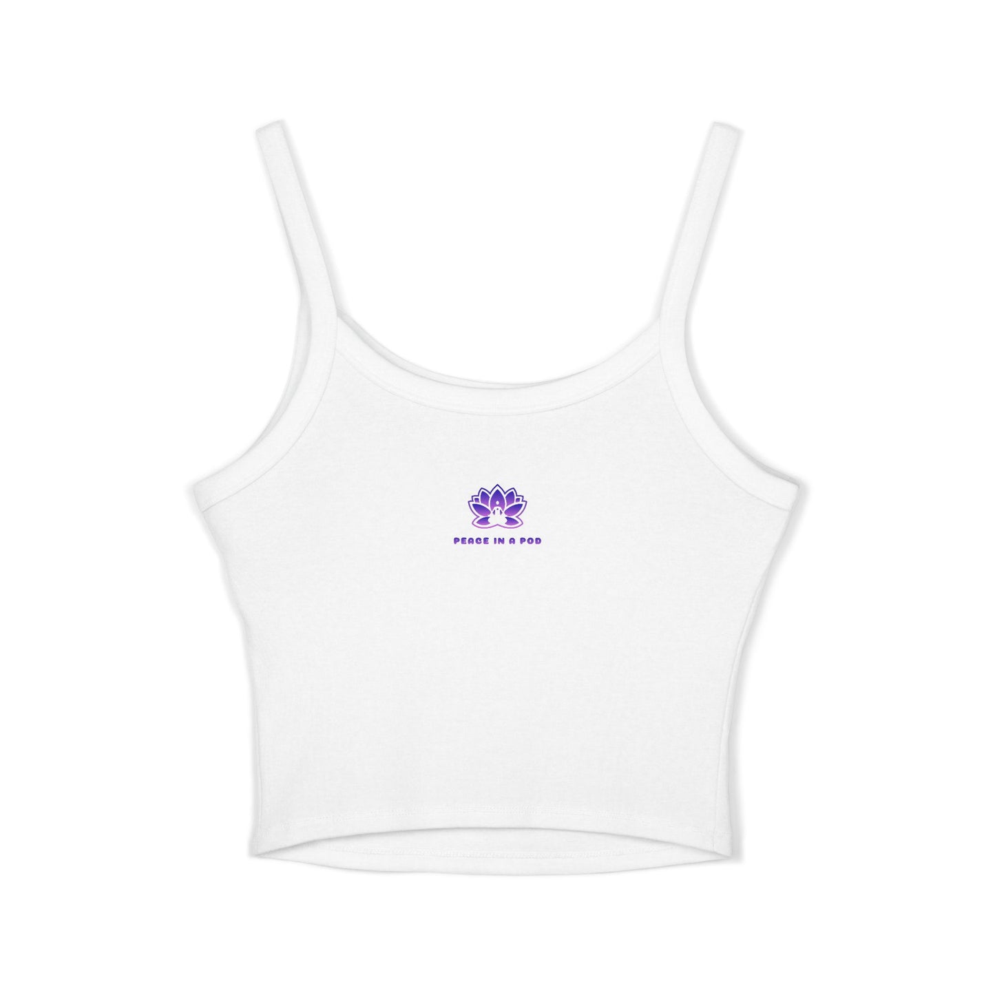 Peace in a Pod Spaghetti Strap Tank Top - 'I Am the Light' Lotus Design for Mindfulness