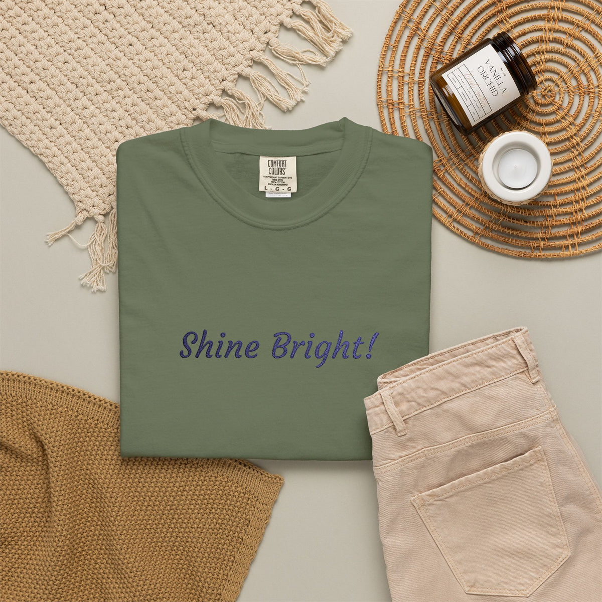 Shine Bright! Inspirational Peace in a Pod Embroidered T-Shirt