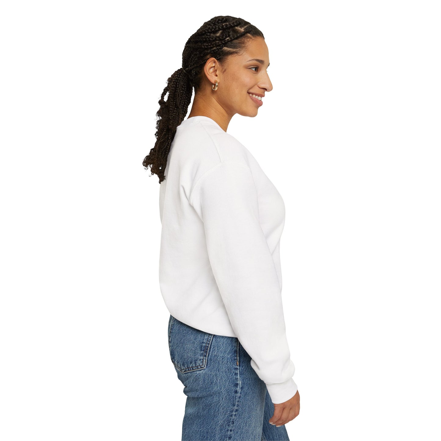 Crewneck Sweatshirt — Peace in a Pod Lotus Graphic with "I am the light" Back Script