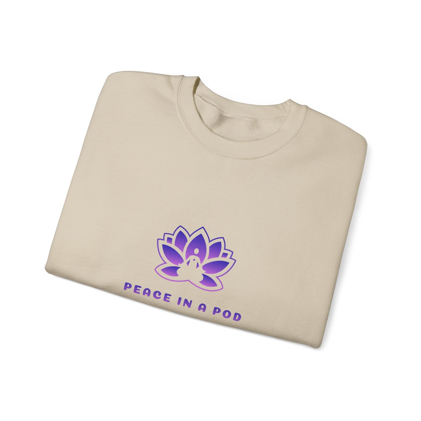 Crewneck Sweatshirt — Peace in a Pod Lotus Graphic with "I am the light" Back Script
