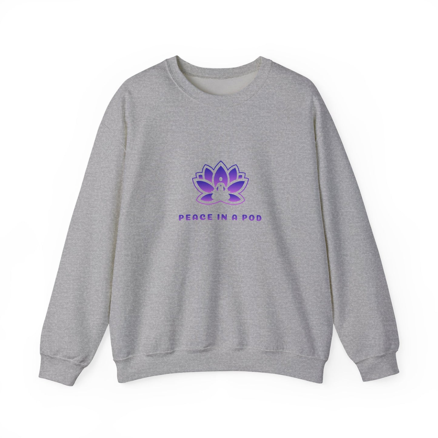 Crewneck Sweatshirt — "Peace in a Pod" Lotus Graphic with "I am the light" Back Script