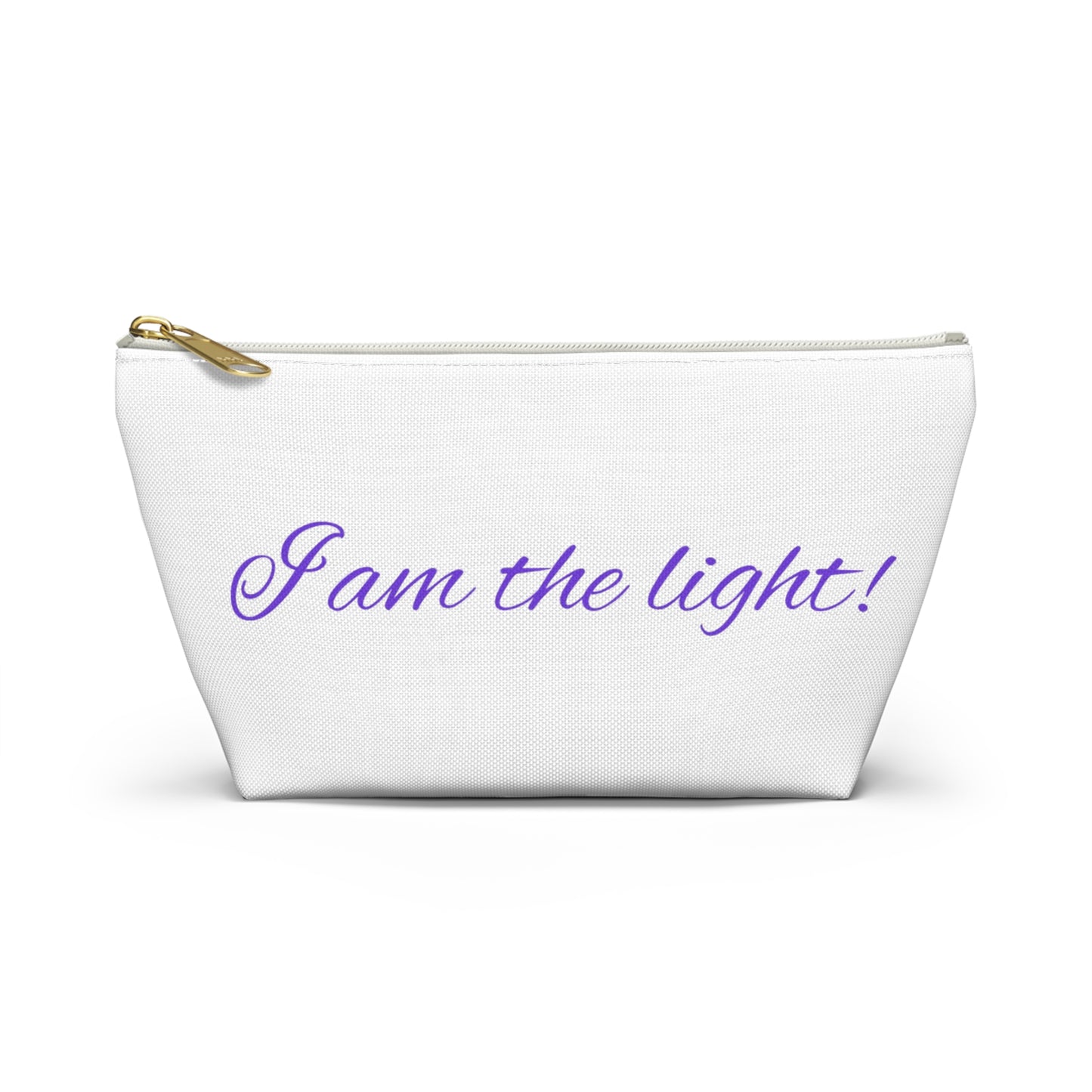 Accessory Pouch - "I am the light!" - Zen Storage, Travel Makeup Bag, Gift for Meditation, Yoga Essentials, Lotus Design