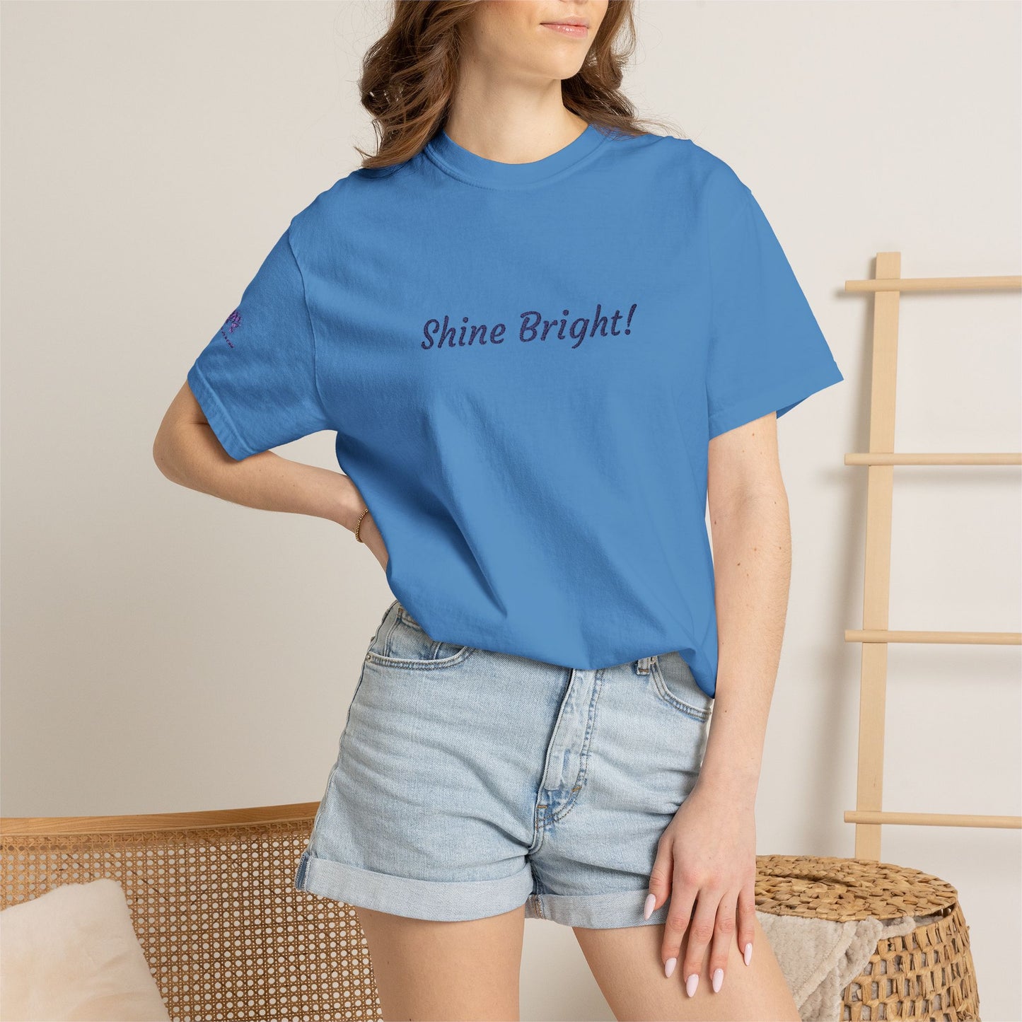Shine Bright! Inspirational Peace in a Pod Embroidered T-Shirt