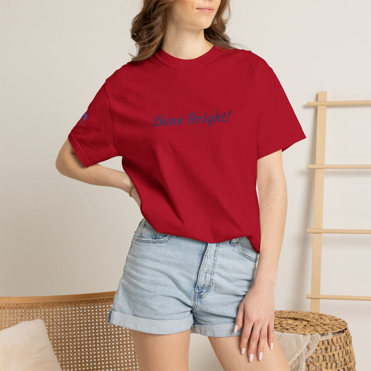 Shine Bright! Inspirational Peace in a Pod Embroidered T-Shirt