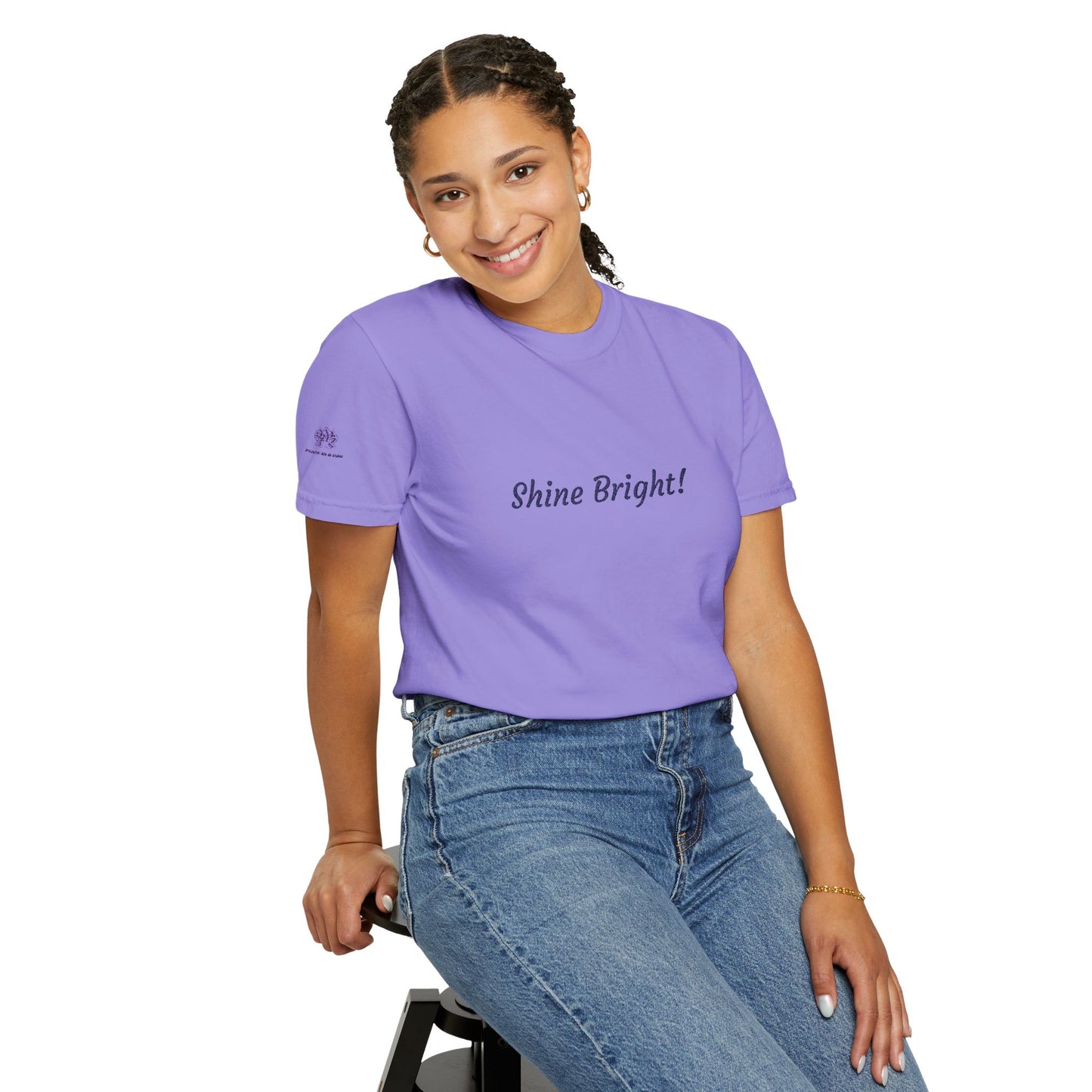 Shine Bright! Inspirational Peace in a Pod Embroidered T-Shirt