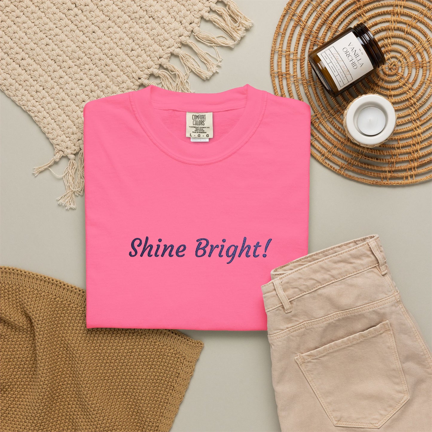 Shine Bright! Inspirational Peace in a Pod Embroidered T-Shirt