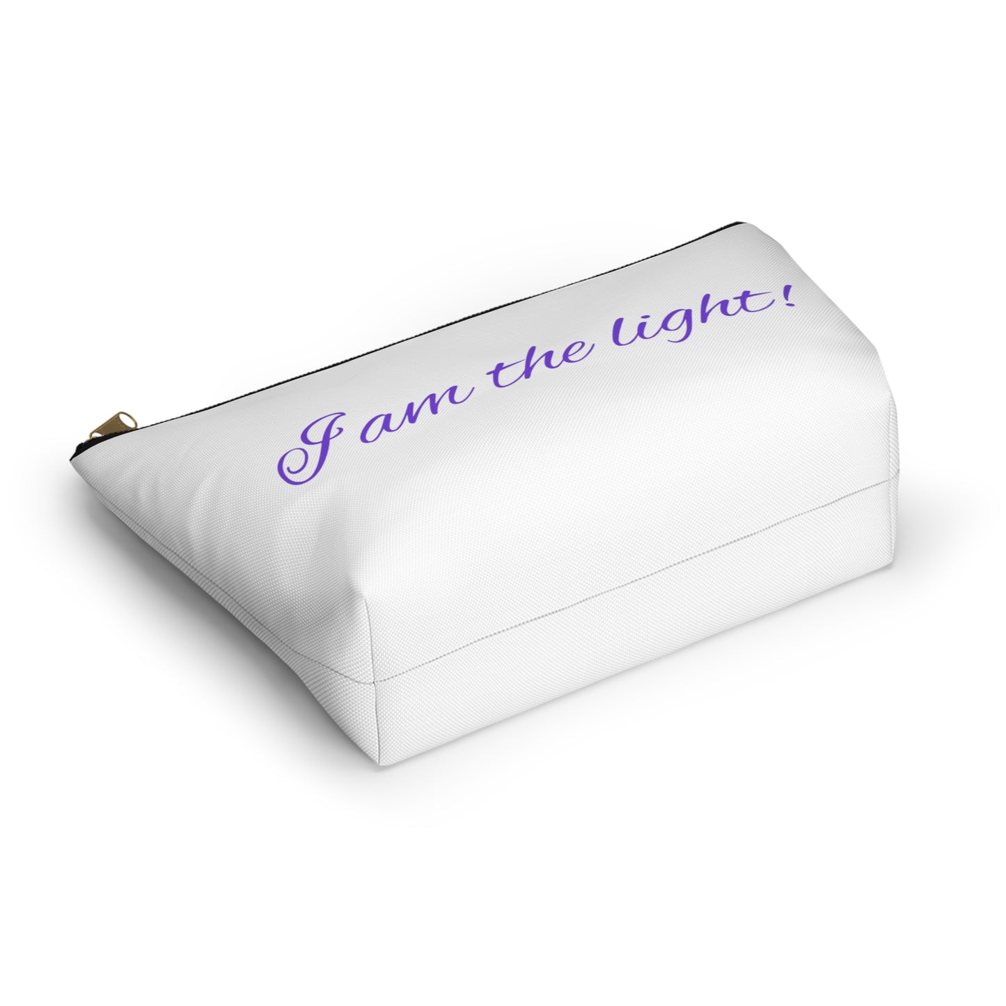 Accessory Pouch - "I am the light!" - Zen Storage, Travel Makeup Bag, Gift for Meditation, Yoga Essentials, Lotus Design