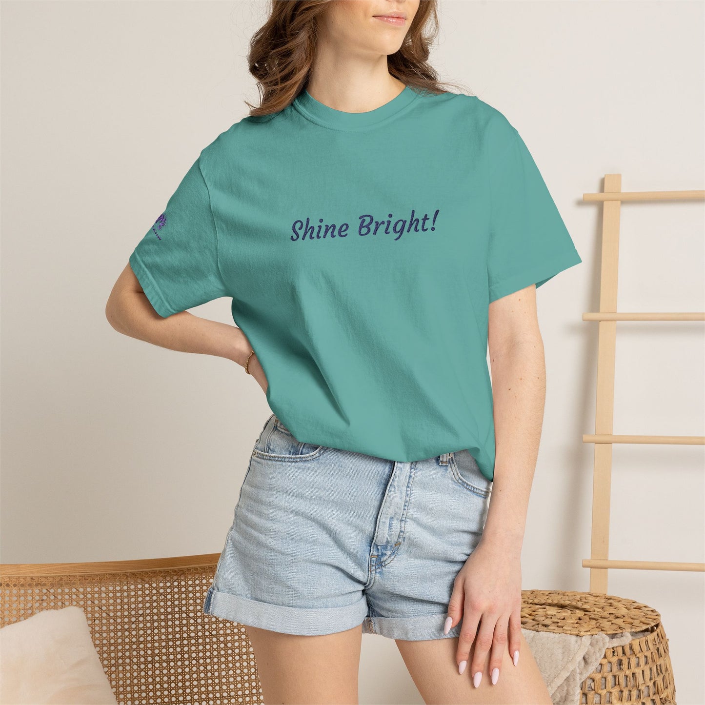 Shine Bright! Inspirational Peace in a Pod Embroidered T-Shirt