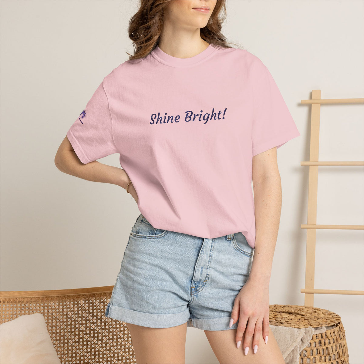 Shine Bright! Inspirational Peace in a Pod Embroidered T-Shirt