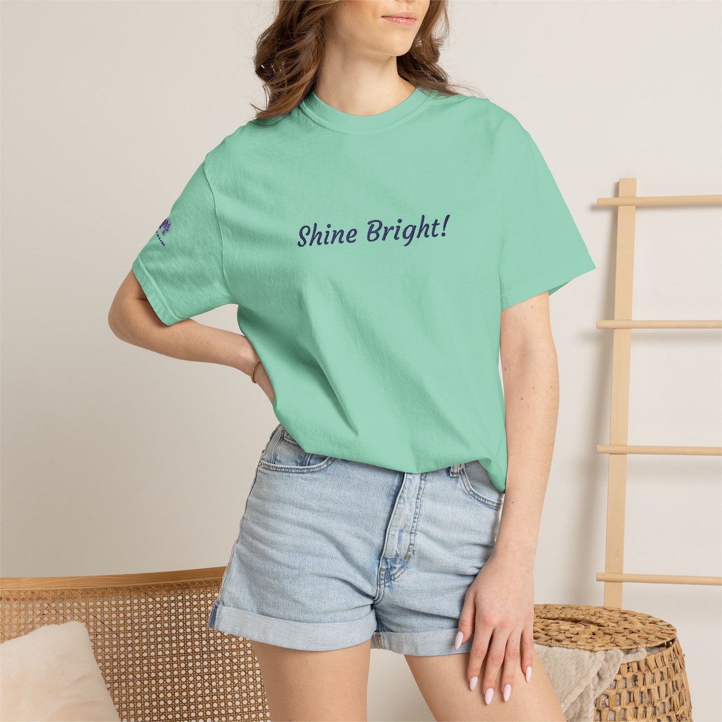 Shine Bright! Inspirational Peace in a Pod Embroidered T-Shirt