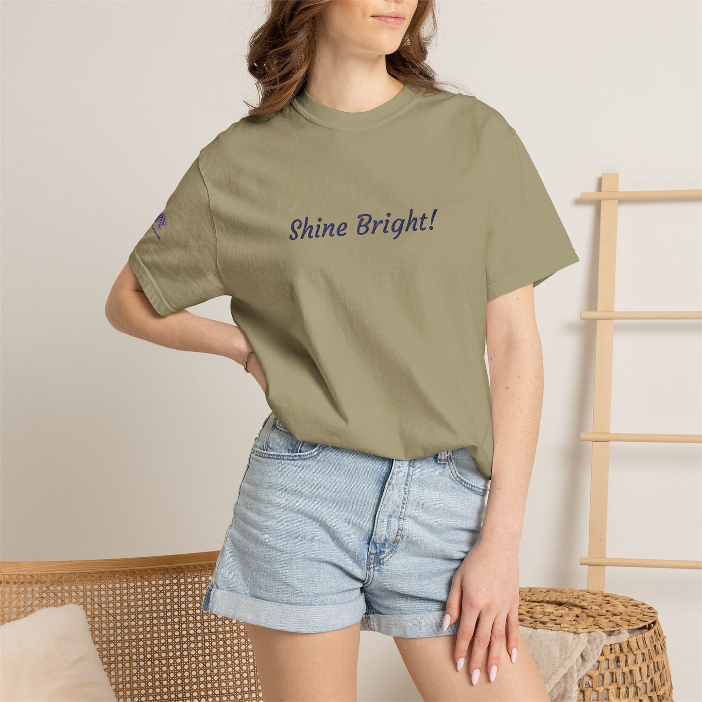 Shine Bright! Inspirational Peace in a Pod Embroidered T-Shirt