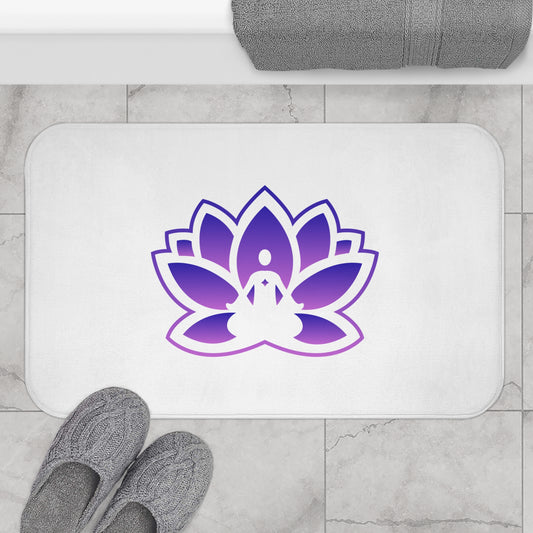 Serene Peace in a Pod Lotus Bath Mat - Calming Decor for Meditation & Relaxation