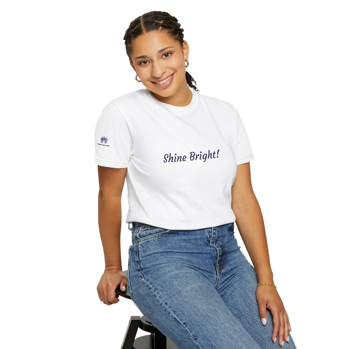 Shine Bright! Inspirational Peace in a Pod Embroidered T-Shirt
