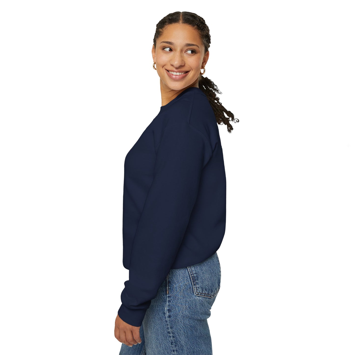 Crewneck Sweatshirt — Peace in a Pod Lotus Graphic with "I am the light" Back Script