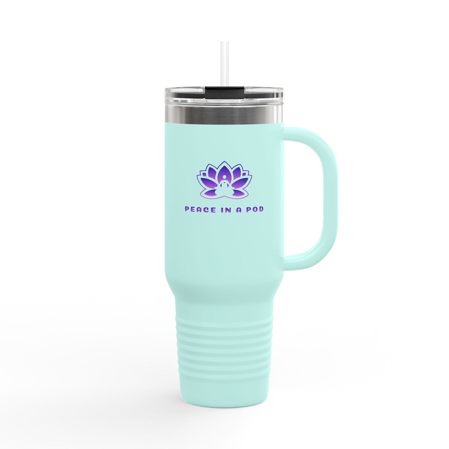Serene Peace in a Pod Lotus Insulated Travel Mug - 40oz for Mindfulness on the Go