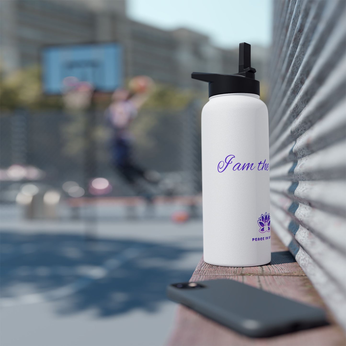 Inspirational Stainless Steel Water Bottle - "I Am the Light"