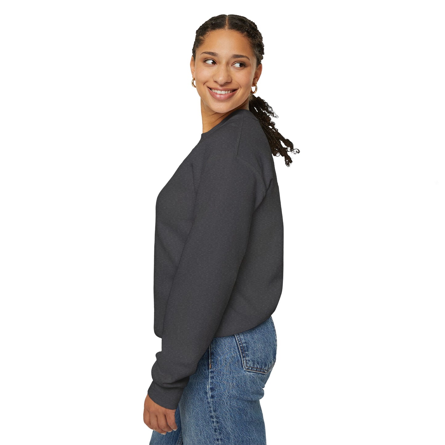 Crewneck Sweatshirt — Peace in a Pod Lotus Graphic with "I am the light" Back Script