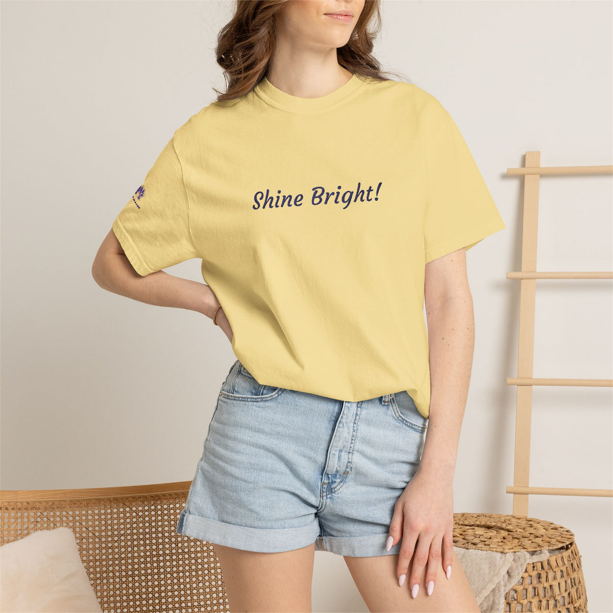 Shine Bright! Inspirational Peace in a Pod Embroidered T-Shirt