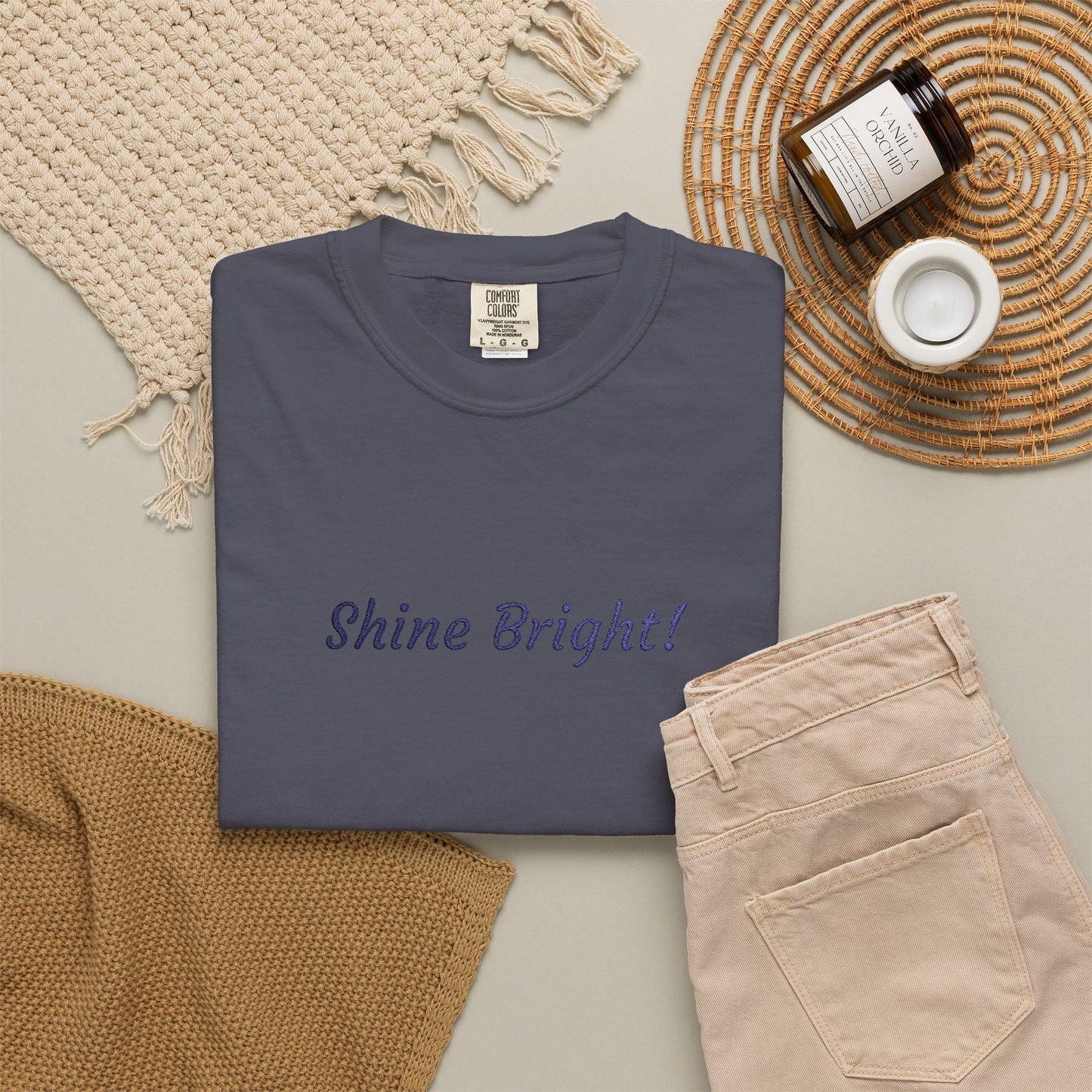 Shine Bright! Inspirational Peace in a Pod Embroidered T-Shirt