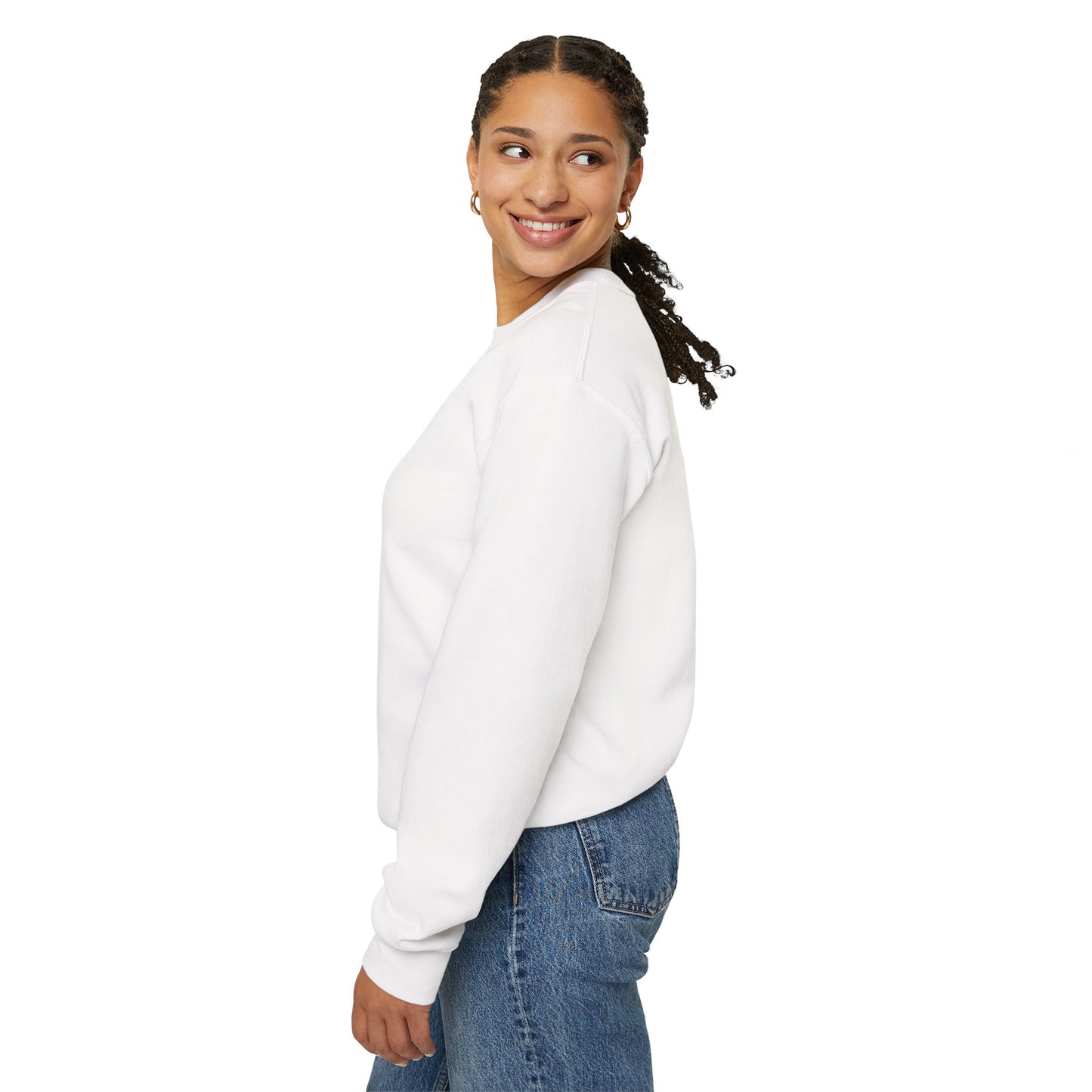 Crewneck Sweatshirt — Peace in a Pod Lotus Graphic with "I am the light" Back Script