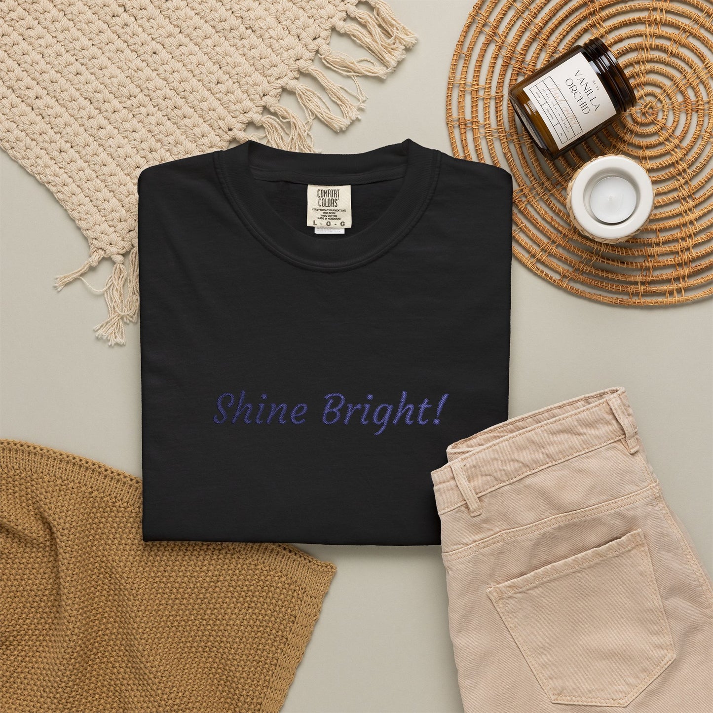 Shine Bright! Inspirational Peace in a Pod Embroidered T-Shirt