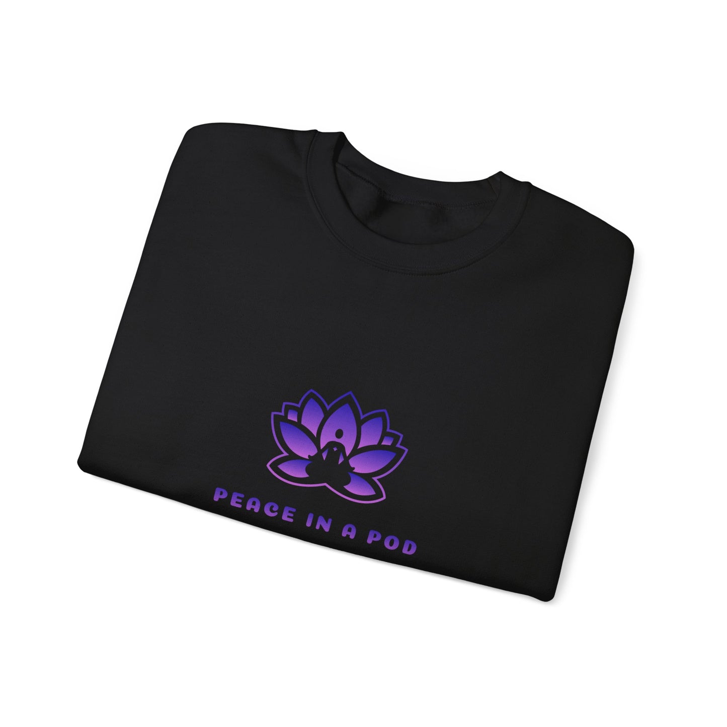 Crewneck Sweatshirt — "Peace in a Pod" Lotus Graphic with "I am the light" Back Script