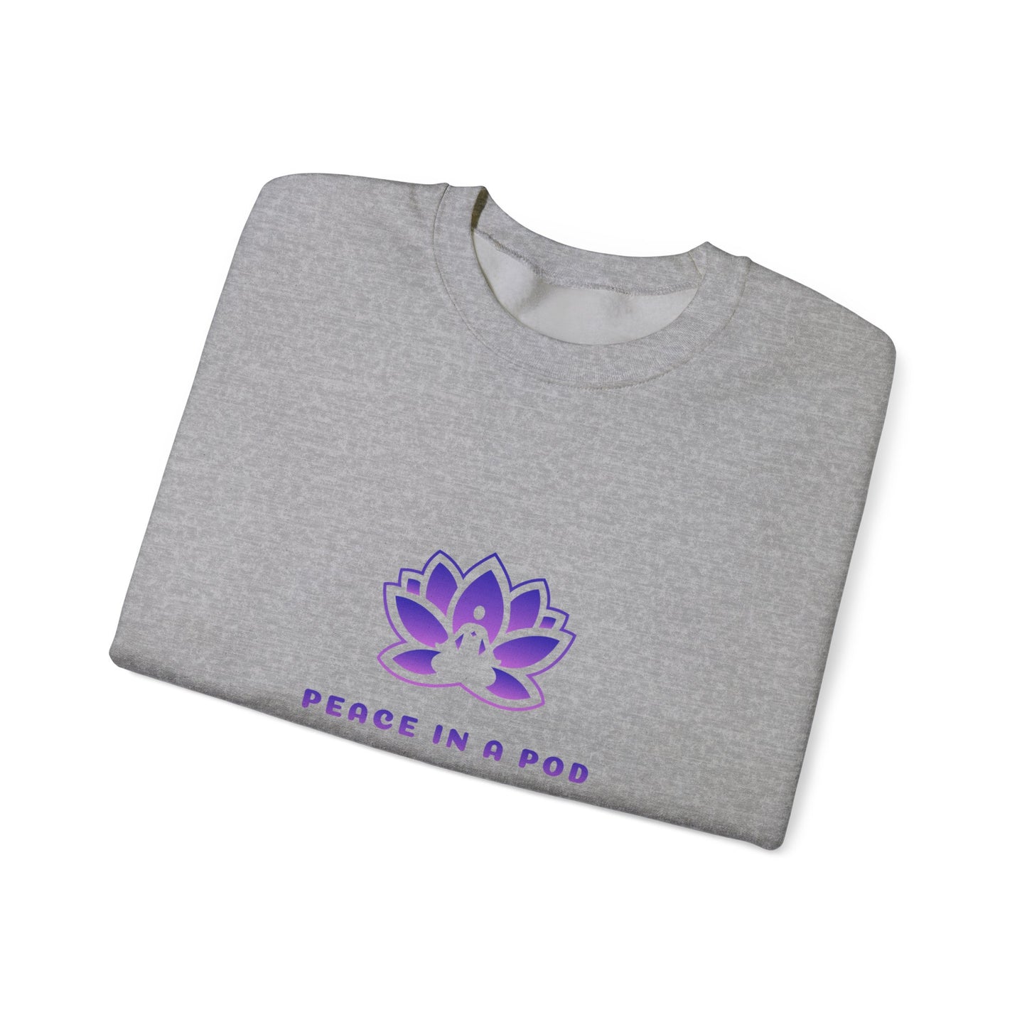 Crewneck Sweatshirt — Peace in a Pod Lotus Graphic with "I am the light" Back Script