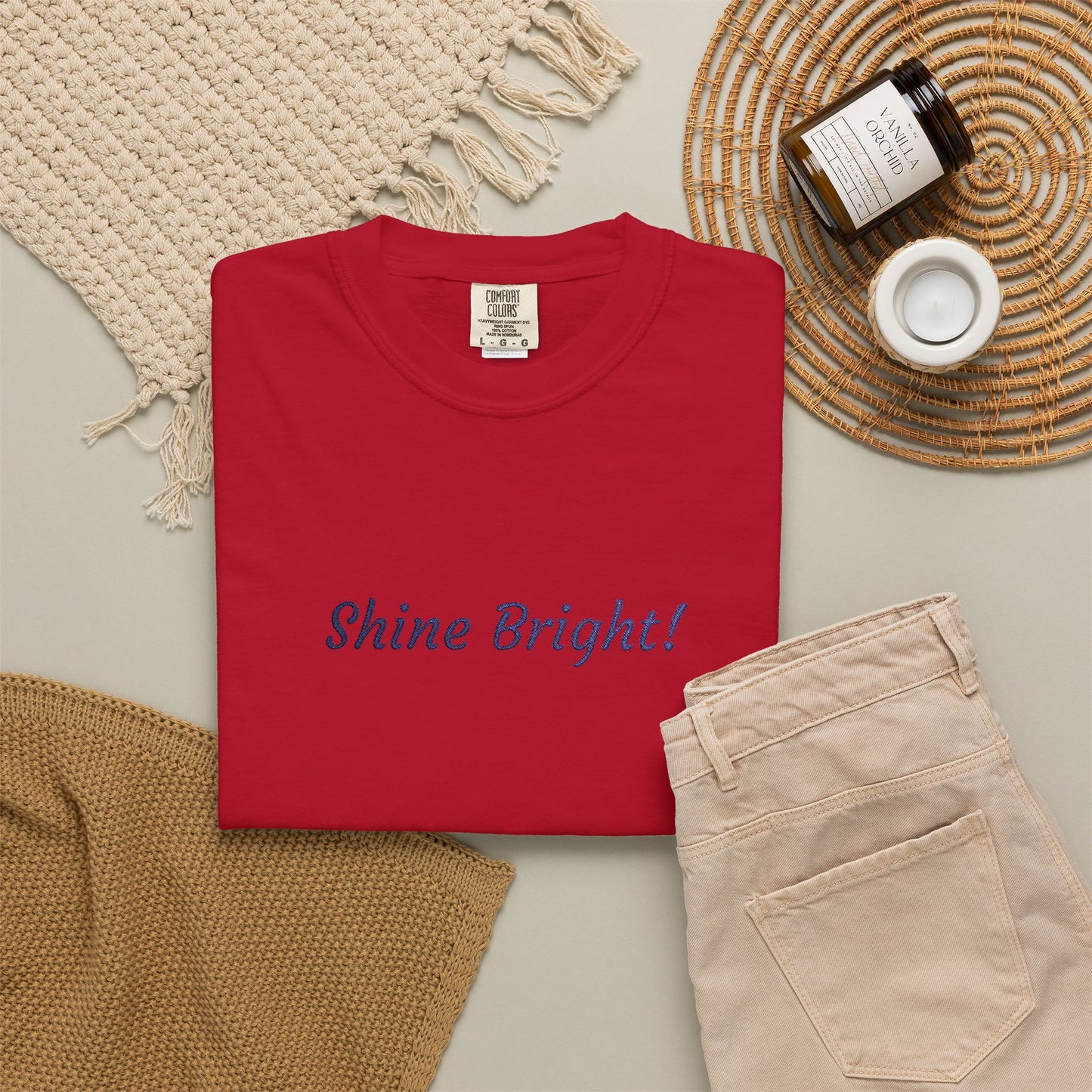Shine Bright! Inspirational Peace in a Pod Embroidered T-Shirt
