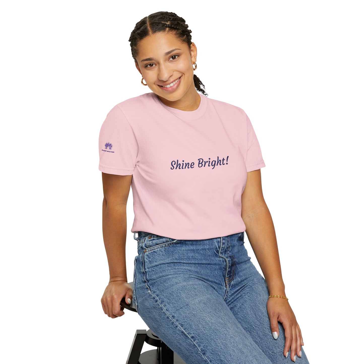 Shine Bright! Inspirational Peace in a Pod Embroidered T-Shirt