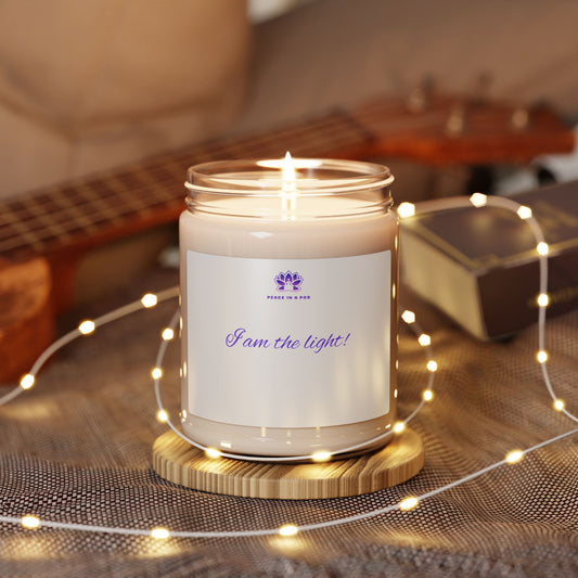 I Am the Light! Scented Soy Candle - 9oz - Calming Aromatherapy for Relaxation & Mindfulness
