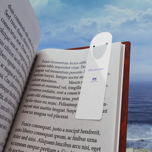 Metallic White Bookmark — Inspirational “I am the light” Slim Metal Page Marker
