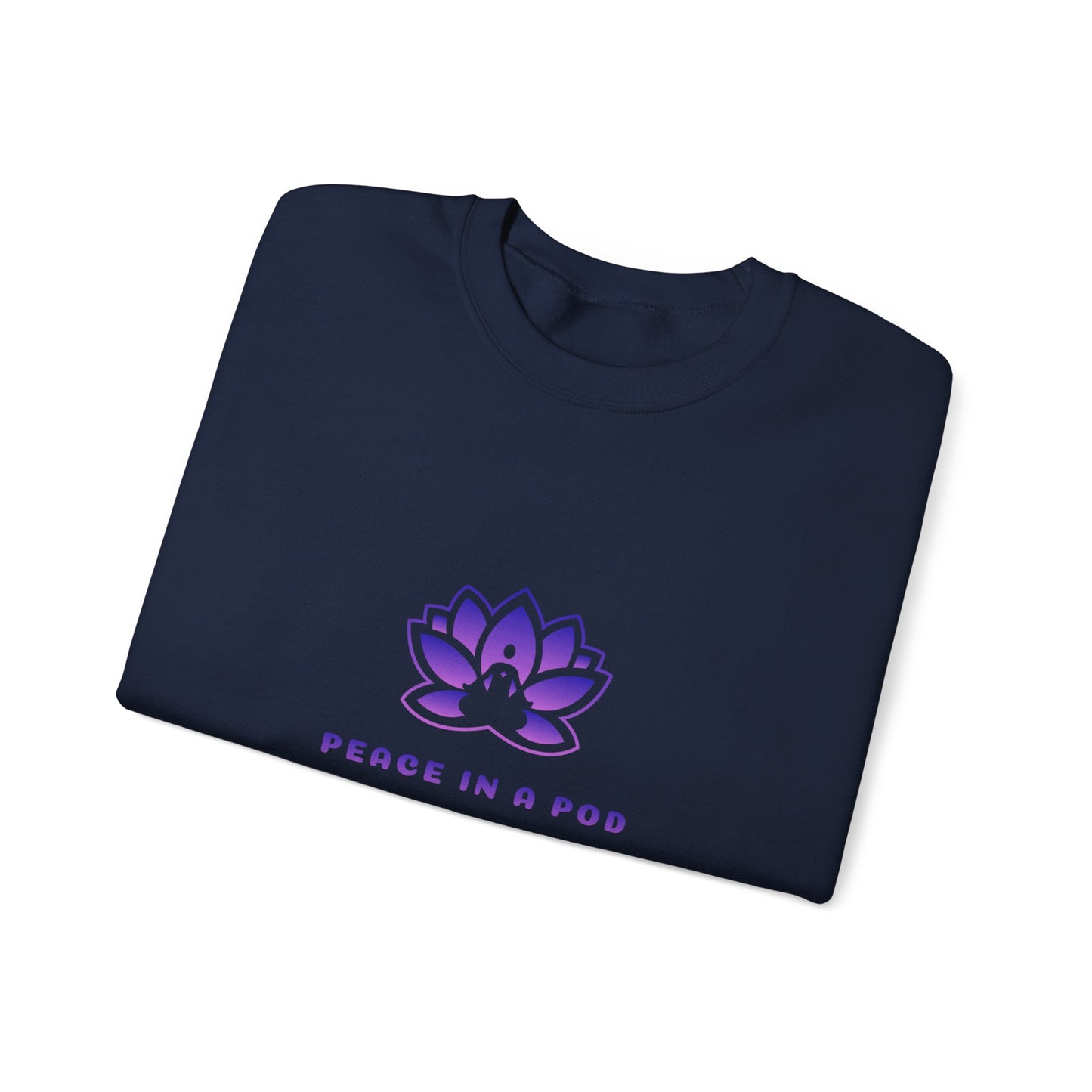 Crewneck Sweatshirt — "Peace in a Pod" Lotus Graphic with "I am the light" Back Script