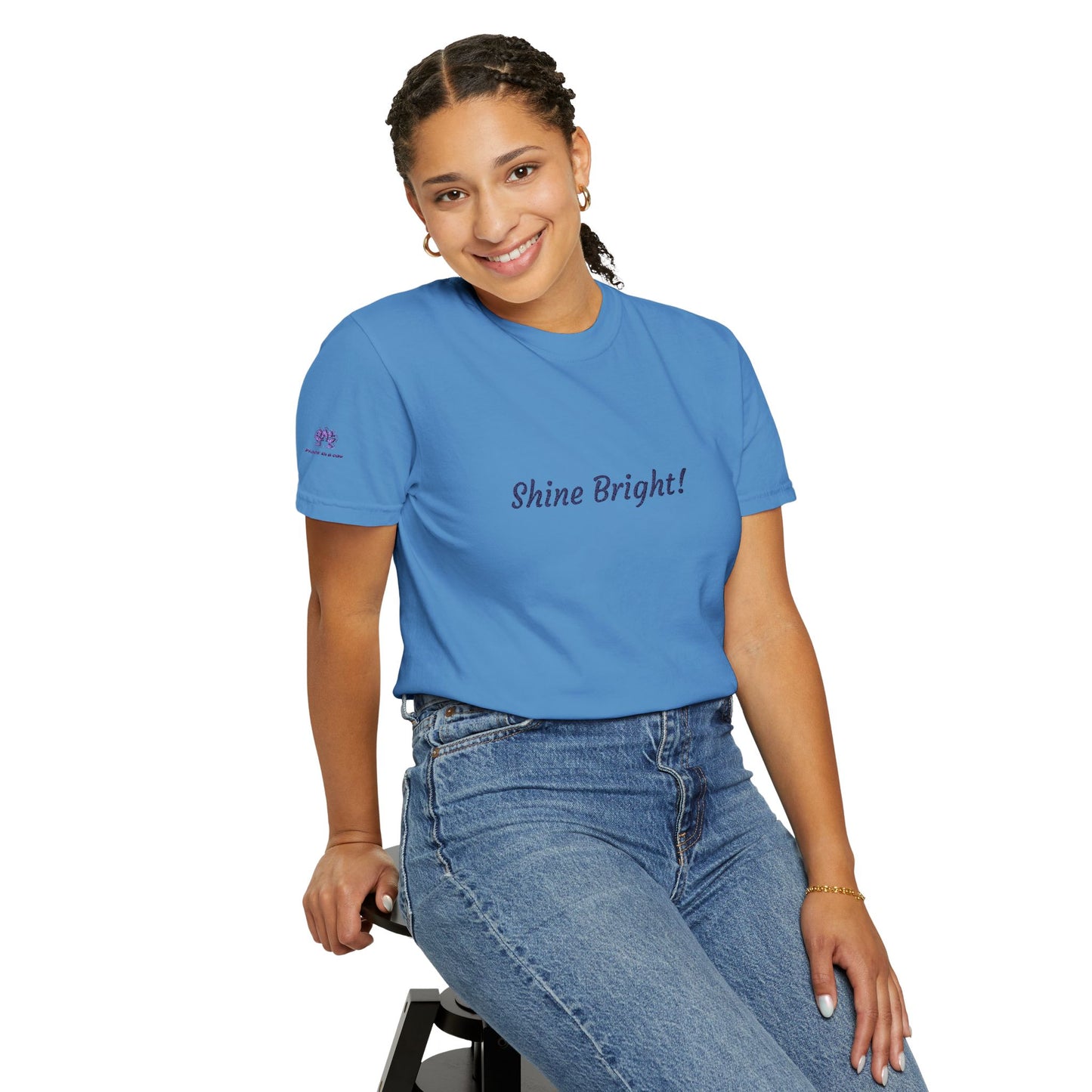 Shine Bright! Inspirational Peace in a Pod Embroidered T-Shirt