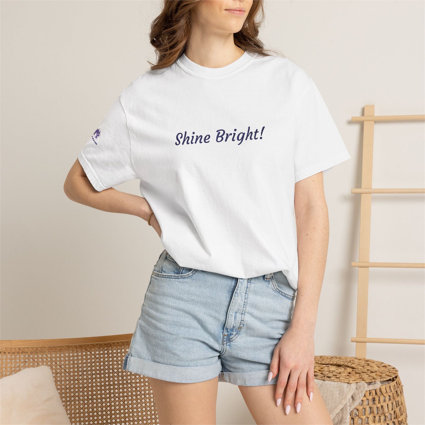 Shine Bright! Inspirational Peace in a Pod Embroidered T-Shirt
