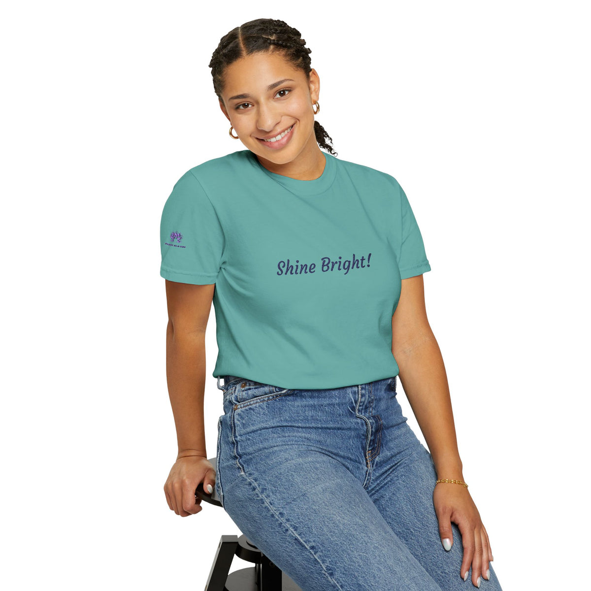 Shine Bright! Inspirational Peace in a Pod Embroidered T-Shirt
