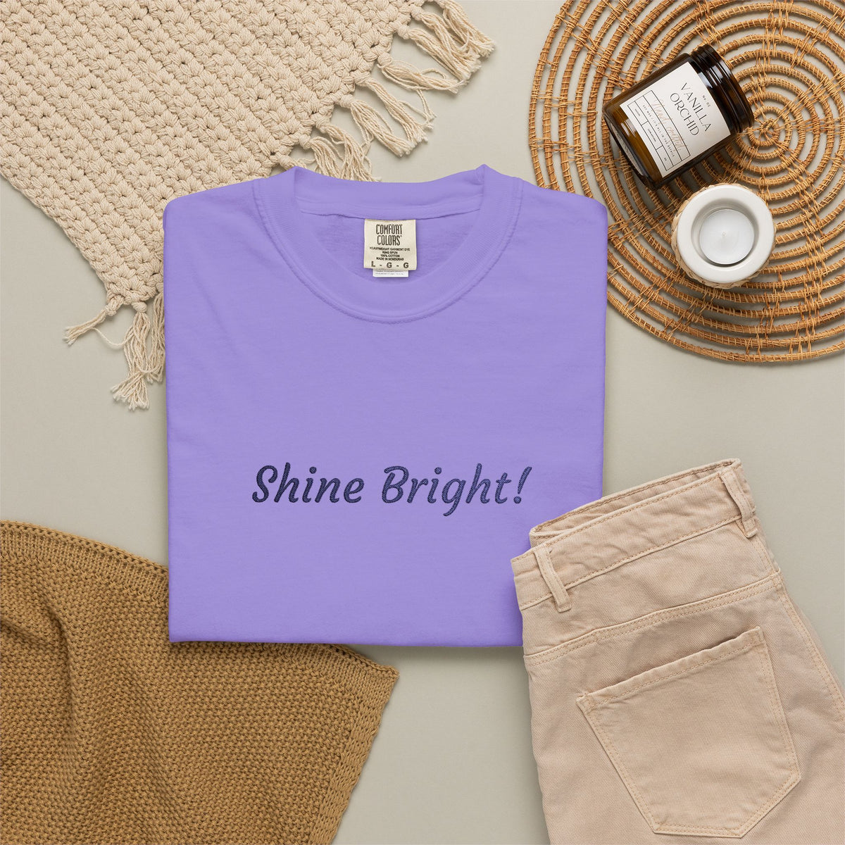 Shine Bright! Inspirational Peace in a Pod Embroidered T-Shirt