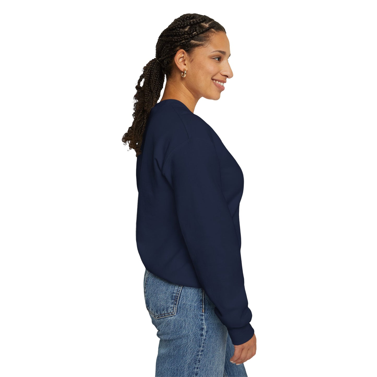 Crewneck Sweatshirt — Peace in a Pod Lotus Graphic with "I am the light" Back Script
