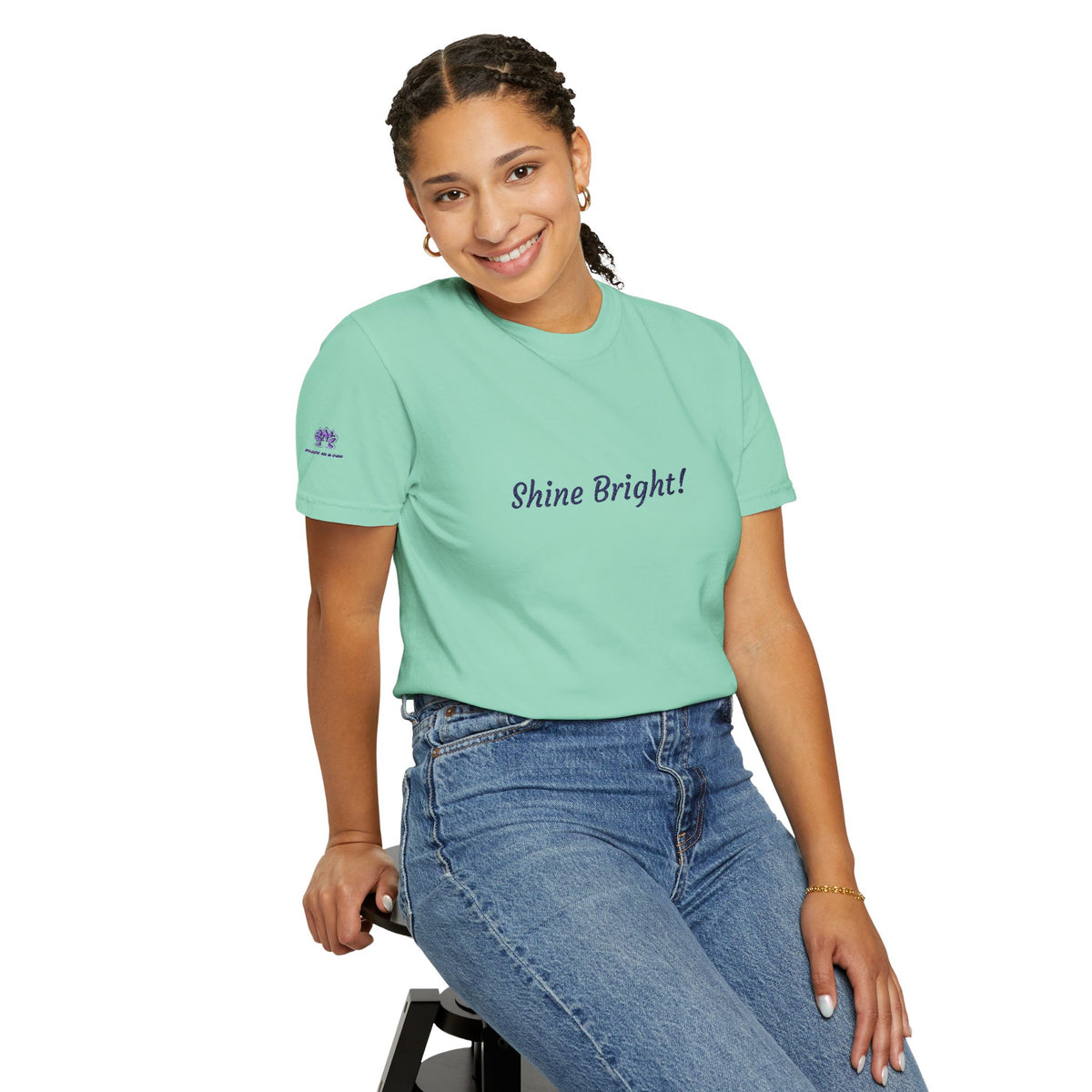 Shine Bright! Inspirational Peace in a Pod Embroidered T-Shirt