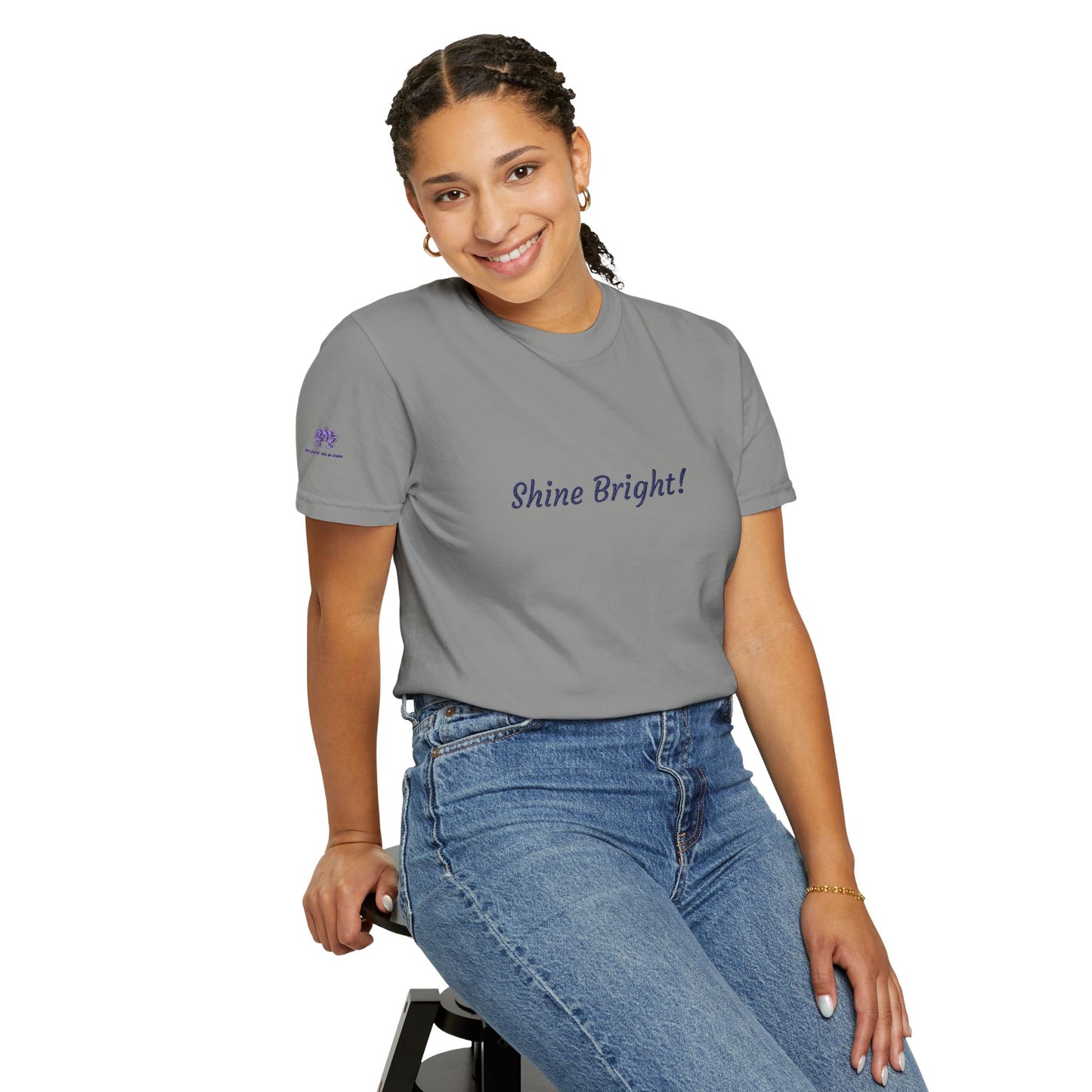 Shine Bright! Inspirational Peace in a Pod Embroidered T-Shirt