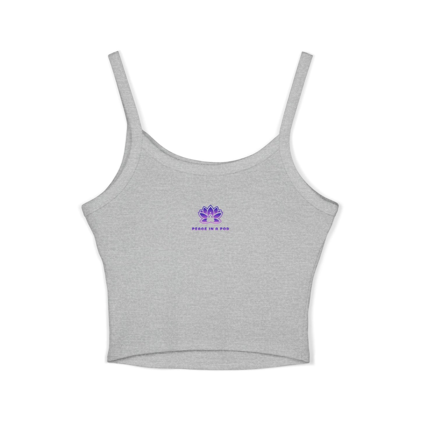 Peace in a Pod Spaghetti Strap Tank Top - 'I Am the Light' Lotus Design for Mindfulness