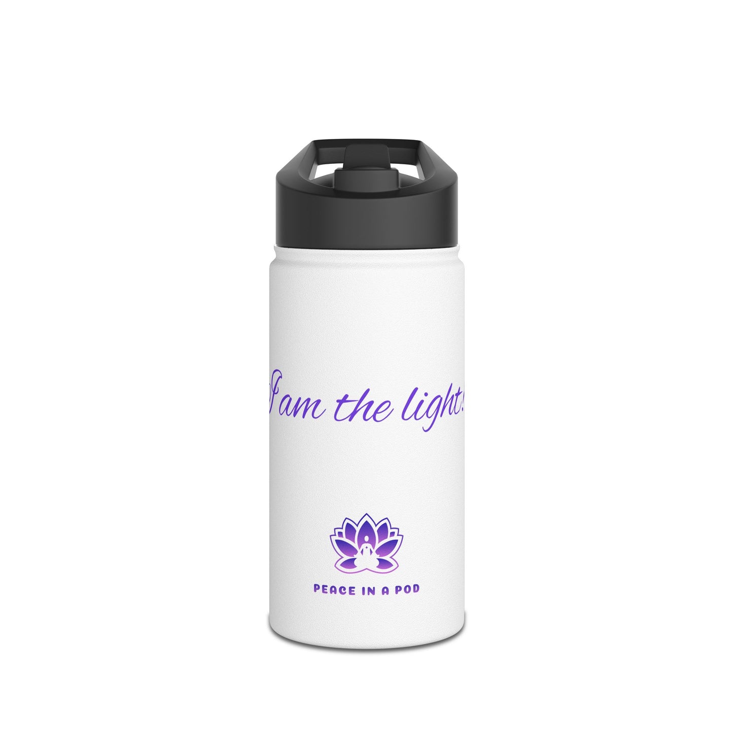 Inspirational Stainless Steel Water Bottle - "I Am the Light"