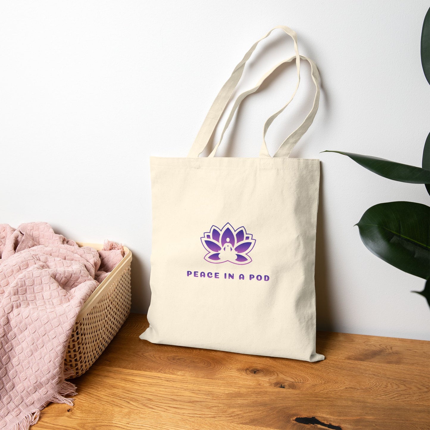 Empowering Yoga Cotton Canvas Tote Bag - "I Am the Light!"