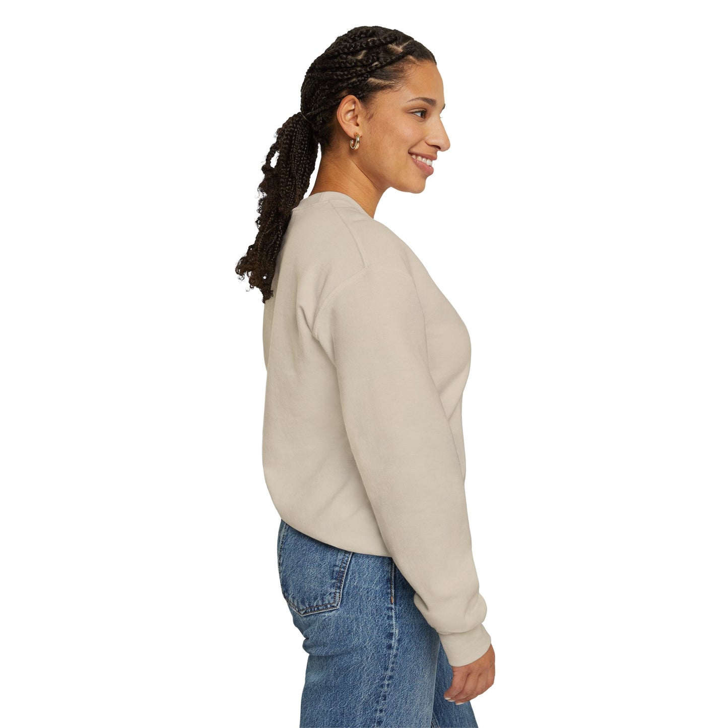 Crewneck Sweatshirt — Peace in a Pod Lotus Graphic with "I am the light" Back Script